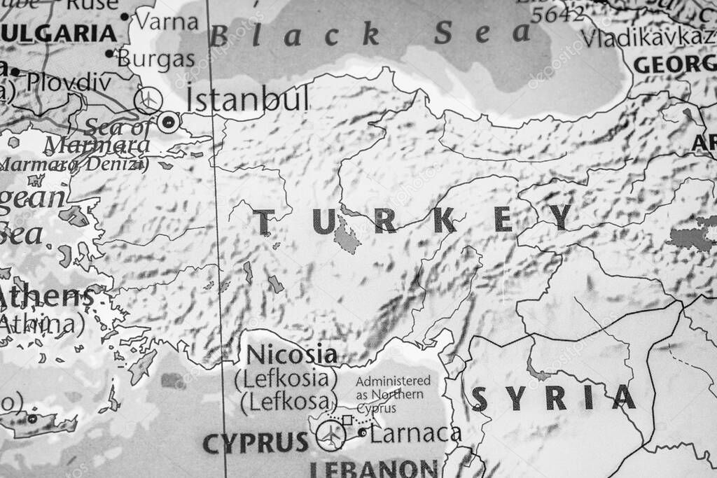 Turkey on map of Europe