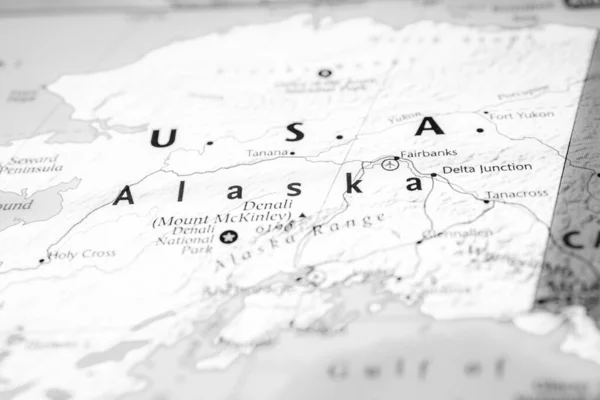 Alaska Mapa Estados Unidos —  Fotos de Stock