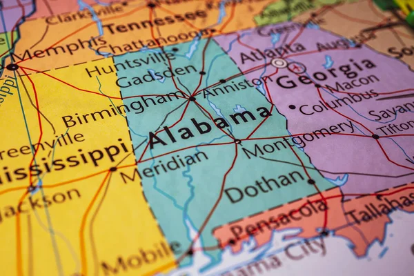 Alabama Mapě Usa — Stock fotografie