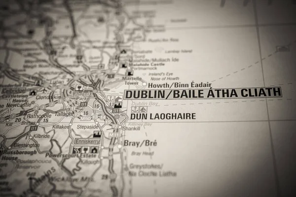 Dublin Sur Carte Europe — Photo