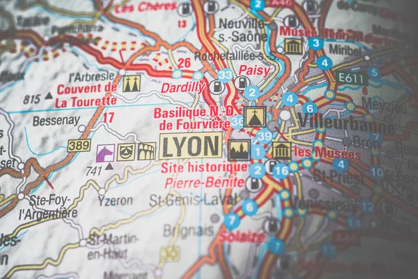 Лион Карте Европы — стоковое фото