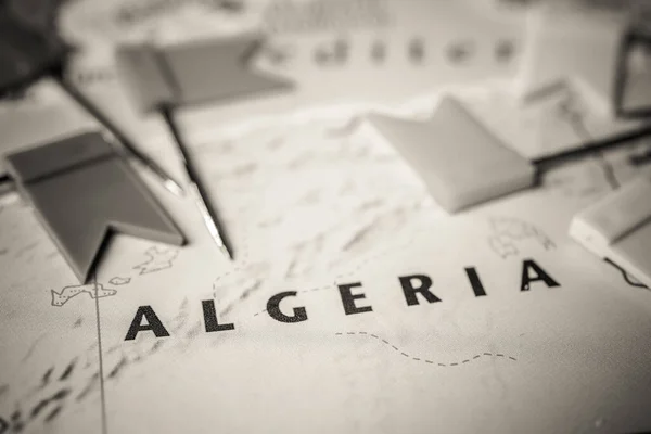 阿尔及利亚在欧洲地图上 — 图库照片