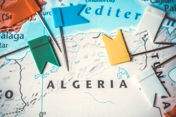阿尔及利亚在欧洲地图上 — 图库照片