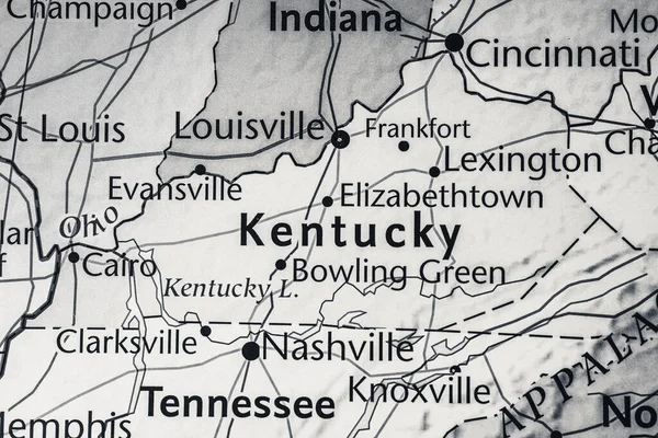 米国地図上のケンタッキー州 — ストック写真