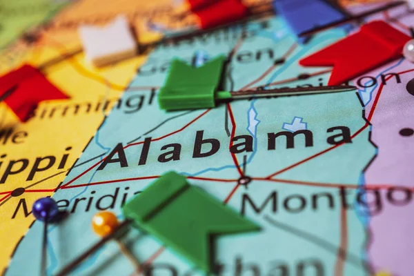 Alabama Usa Térképen — Stock Fotó