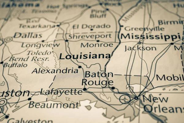 Louisiana Staat Kaart Van Verenigde Staten — Stockfoto