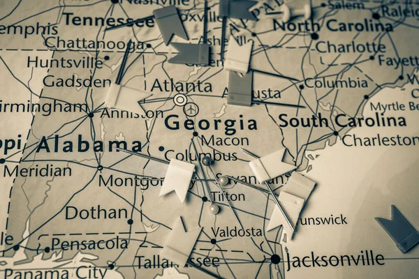 Georgia Mapa Estados Unidos —  Fotos de Stock