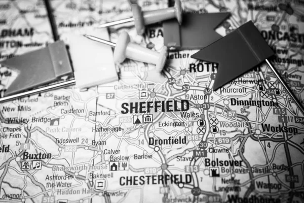 Sheffield Sur Carte Europe — Photo
