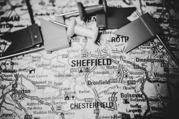 Sheffield Mapa Europa — Fotografia de Stock