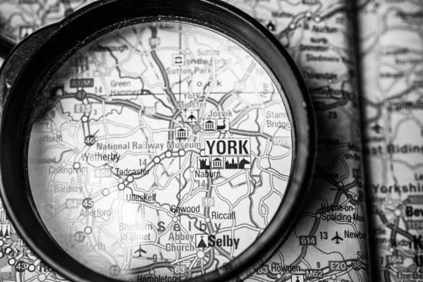 York Inglaterra Mapa Europa — Fotografia de Stock