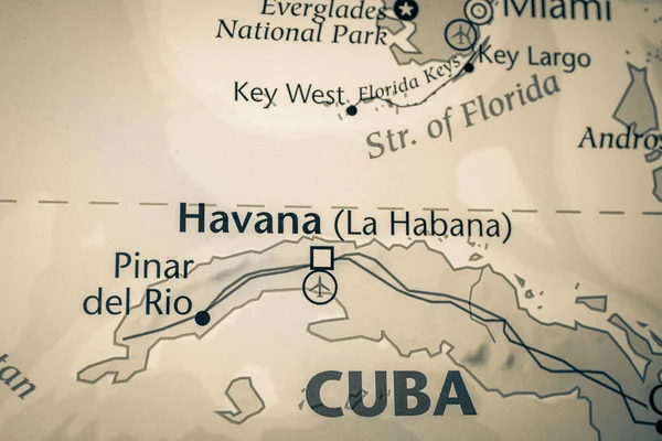 Cuba Mapa Estados Unidos —  Fotos de Stock