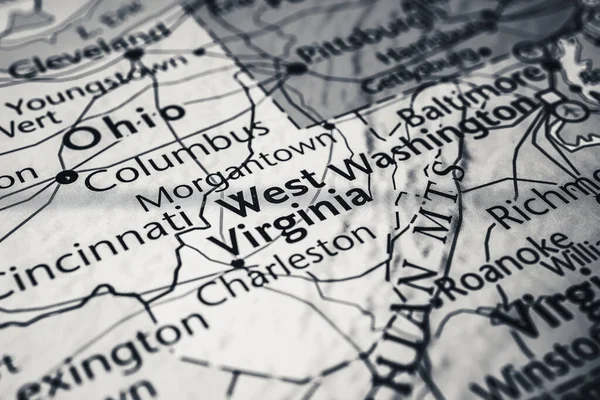 Virginia Occidental Mapa —  Fotos de Stock