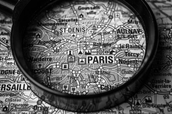 Paris Mapa Europa Fundo — Fotografia de Stock