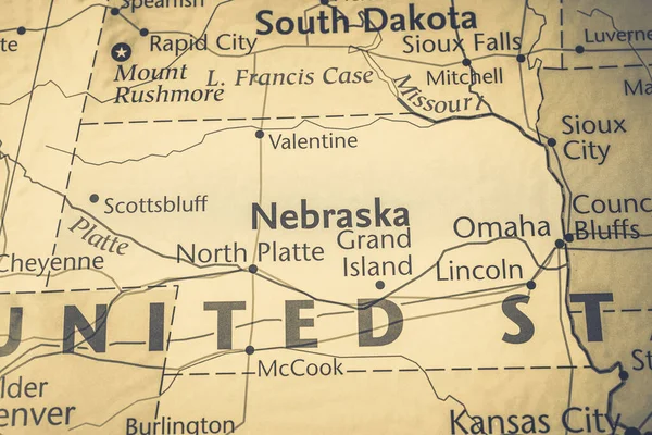 Nebraska Mapě Usa — Stock fotografie