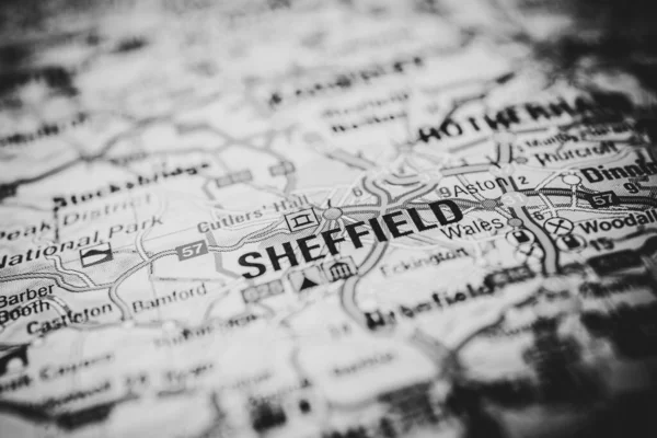 Sheffield Mapa Europa — Fotografia de Stock