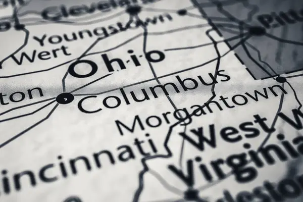Columbus Mapa Estados Unidos —  Fotos de Stock