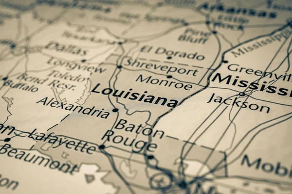 Louisiana Estado Mapa Estados Unidos América — Fotografia de Stock