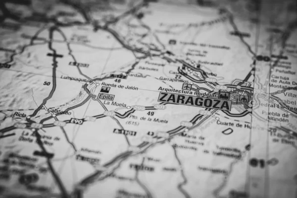 Zaragoza Europe Map — Stock Photo, Image