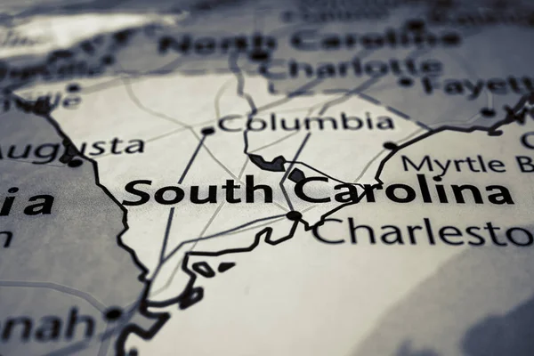 Carolina Del Sur Mapa Estados Unidos —  Fotos de Stock