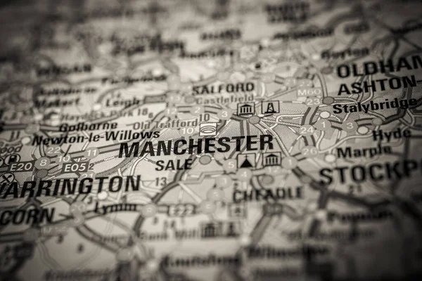Manchester Avrupa Haritasında — Stok fotoğraf