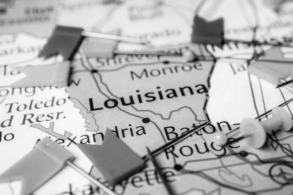 Stato Della Louisiana Sulla Mappa Stati Uniti — Foto Stock