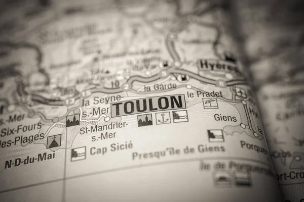 Toulon Avrupa Haritasında — Stok fotoğraf
