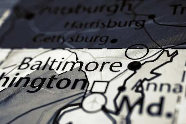 Baltimore Mapě Usa — Stock fotografie