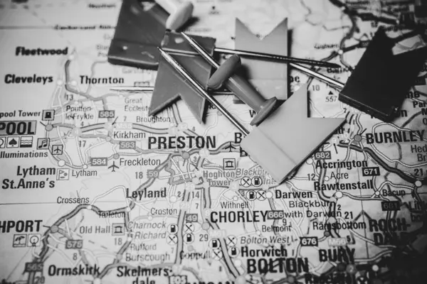 Preston Mapa Europa — Fotografia de Stock