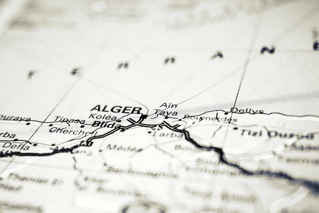 Alger on the map  background