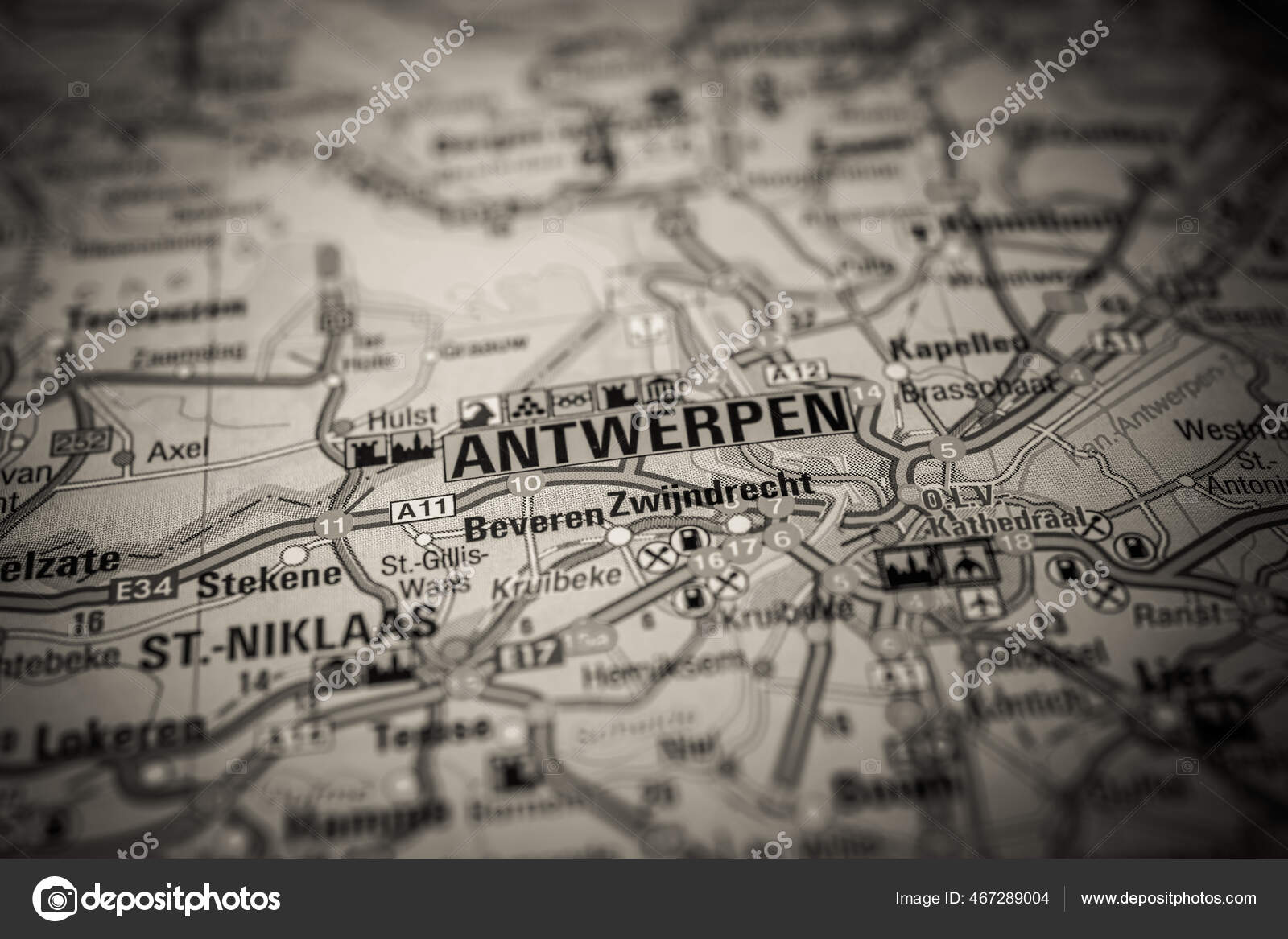 Antwerpen Europe Map Stock Photo by ©aallm 467289004