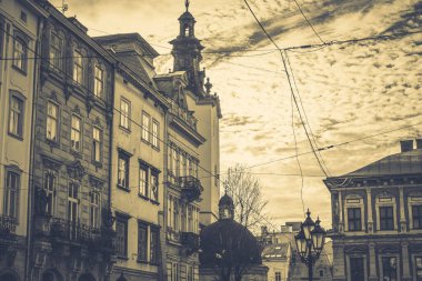Lviv 'in güzel sokakları ve evleri