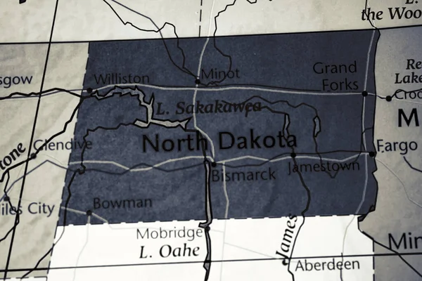 North Dakota Kaart Van Verenigde Staten — Stockfoto