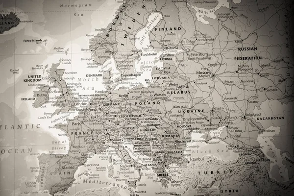 Európa Részletes Politikai Térképe — Stock Fotó