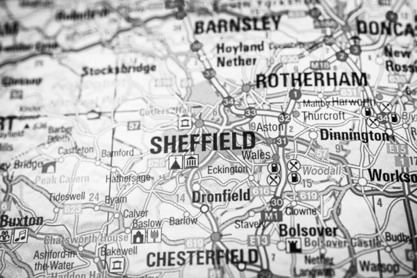 Sheffield Map Europe — Stock Photo, Image