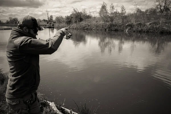 Pesca Truta Lago Recreação — Fotografia de Stock