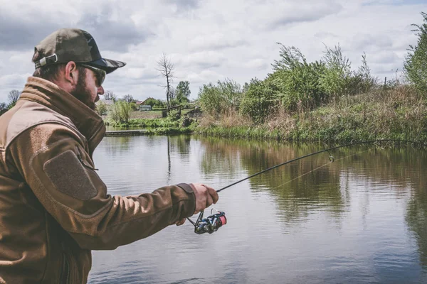 Pesca Truta Lago Recreação — Fotografia de Stock