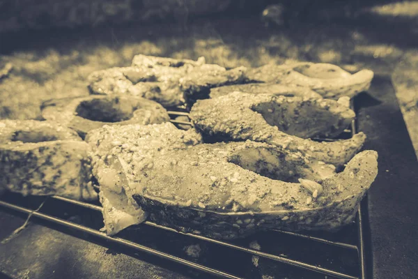 Matlagning Karp Grillen Bakgrund — Stockfoto