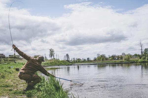 Öring Fiske Sjön Rekreation — Stockfoto