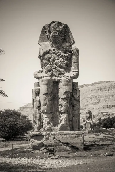 Duas Estátuas Antigas Egito — Fotografia de Stock
