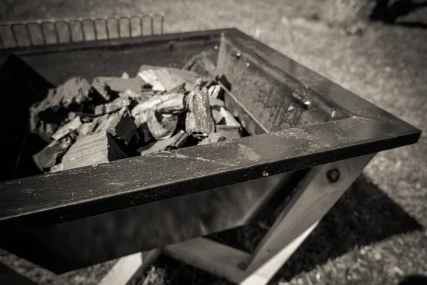 Grillbränning Camping Bärbar Grill — Stockfoto