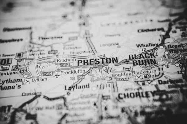 Preston Mapa Europa — Fotografia de Stock