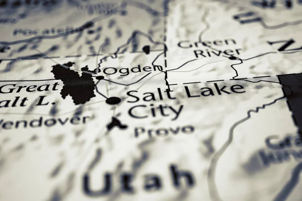 Salt Lake City Mapa Estados Unidos — Foto de Stock