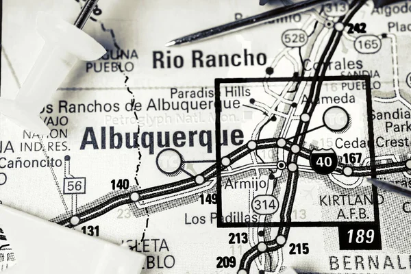 Abd Haritasında Albuquerque — Stok fotoğraf