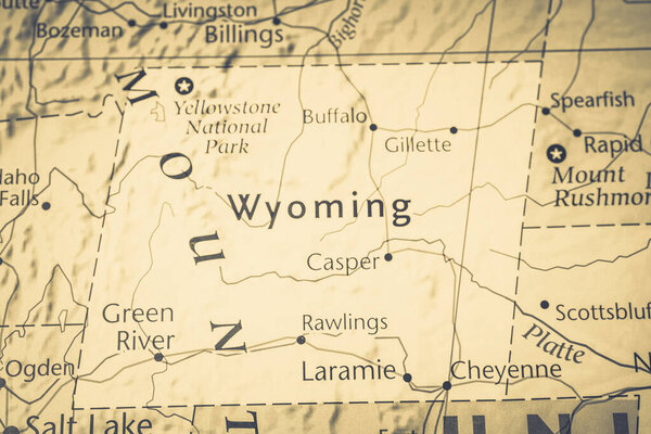 Wyoming on the USA map