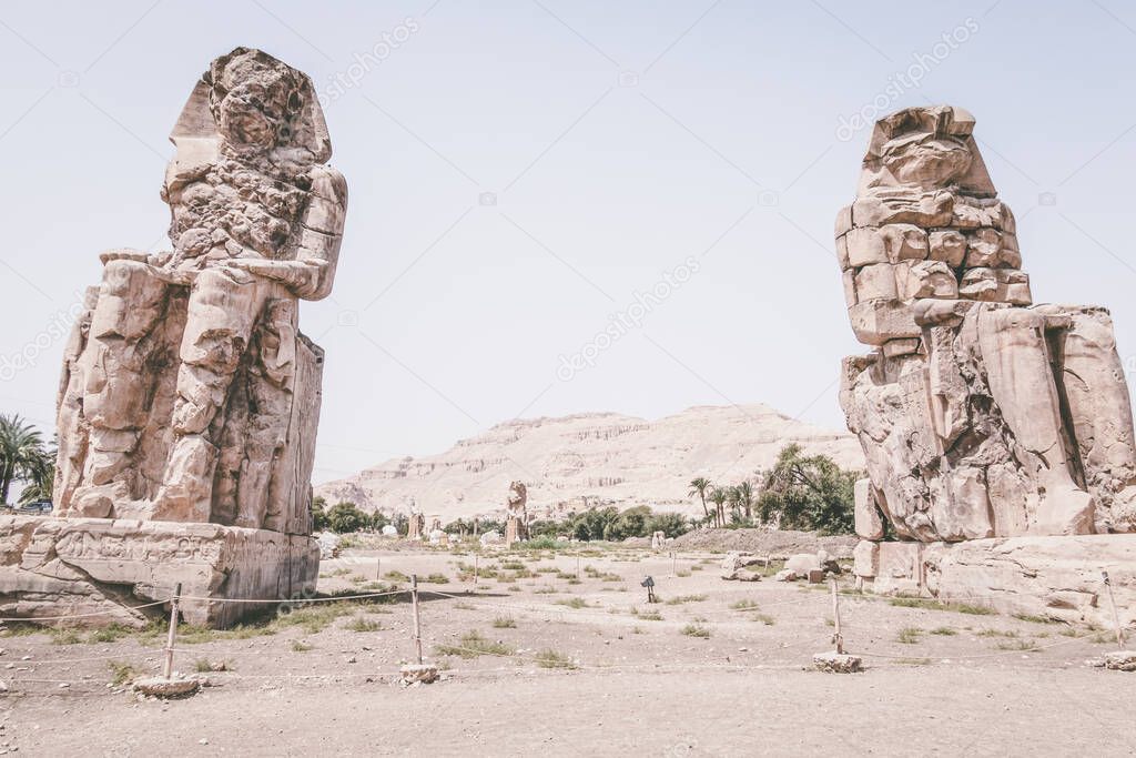 Two ancient statues in Egypt