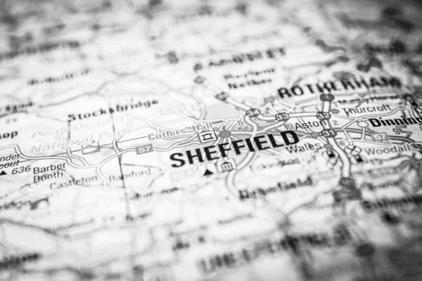 Sheffield Mapa Europa — Fotografia de Stock