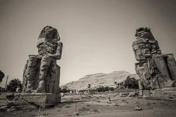 Deux Statues Antiques Egypte — Photo
