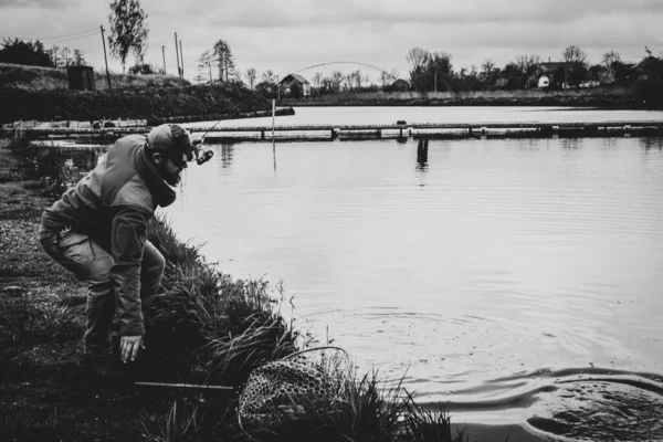 Pesca Truta Lago Recreação — Fotografia de Stock