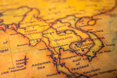 Harita arka planında Tayland