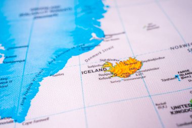 Harita seyahat arkaplan dokusu İzlanda